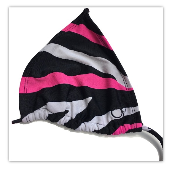 OP Zebra Stripe Triangle Bikini Top - Picture 3 of 5